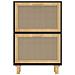 Scarpiera Nero 52x25x80cm Legno Multistrato e Rattan Naturale - Foto miniatura 7