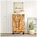 Credenza Con Cassetto 60x33x100 Cm Legno Massello Mango E Ferro - Foto miniatura 1