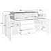Credenza Milo, Madia Da Cucina A 3 Ante E 3 Cassetti, Buffet Da Soggiorno, 100% Made In Italy, Cm 160x45h86, Bianco Lucido E Ardesia - Foto miniatura 3