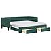 Divano Letto Estraibile Cassetti Verde Scuro 100x200cm Velluto - Foto miniatura 1