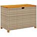 Contenitore Giardino Beige 110x55x63cm Polyrattan Legno Acacia - Foto miniatura 1