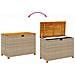 Contenitore Giardino Beige 110x55x63cm Polyrattan Legno Acacia - Foto miniatura 6
