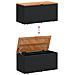 Contenitore Giardino Nero 110x50x54cm Polyrattan E Legno Acacia - Foto miniatura 5
