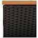Contenitore Giardino Nero 110x50x54cm Polyrattan E Legno Acacia - Foto miniatura 7