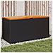 Contenitore Giardino Nero 110x50x54cm Polyrattan E Legno Acacia - Foto miniatura 8