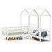 Set Dormeuse e Panca con Tetto Bianco 90x200cm Massello Pino - Foto miniatura 1