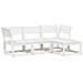 Set Salotto Da Giardino 4 Pz Bianco In Legno Massello Di Pino - Foto miniatura 2