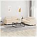 Set Divani 2 Pz Con Cuscini Beige In Tessuto Microfibra - Foto miniatura 1