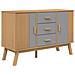 Credenza Olden Grigia E Marrone 114x43x73,5 Cm Massello Di Pino - Foto miniatura 2