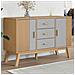 Credenza Olden Grigia E Marrone 114x43x73,5 Cm Massello Di Pino - Foto miniatura 1