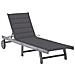 Sdraio Da Giardino Grigia Con Cuscino In Massello Di Acacia - Foto miniatura 2