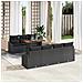 Set da Pranzo da Giardino in 8 Pezzi con Cuscini Rattan Nero Acacia - Foto miniatura 2
