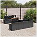 Set da Pranzo da Giardino in 8 Pezzi con Cuscini Rattan Nero Acacia - Foto miniatura 3