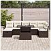 Set Divano Giardino 8 Pezzi con Cuscini Marrone Polyrattan, Divano Giardino 2 Posti con Storage&Cuscini Marrone Polyrattan - Foto miniatura 3