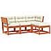 Set Salotto Giardino 4pz con Cuscini Marrone Cera Massello Pino - Foto miniatura 1