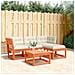 Set Salotto Giardino 4pz con Cuscini Marrone Cera Massello Pino - Foto miniatura 2