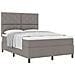Letto con Rete a Molle con Materasso Taupe 140x190 cm Tessuto - Foto miniatura 1
