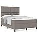 Letto con Rete a Molle con Materasso Taupe 140x190 cm Tessuto - Foto miniatura 4