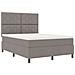 Letto con Rete a Molle con Materasso Taupe 140x190 cm Tessuto - Foto miniatura 6