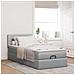 Pouf Letto con Materasso e LED Grigio Chiaro 90x200 cm Tessuto - Foto miniatura 4