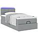 Pouf Letto con Materasso e LED Grigio Chiaro 90x200 cm Tessuto - Foto miniatura 6