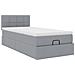 Pouf Letto con Materasso e LED Grigio Chiaro 90x200 cm Tessuto - Foto miniatura 7