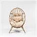 Jane Set Da Esterno: Poltrona Sospesa E Poggiapiedi In Rattan Con Cuscino Beige - Foto miniatura 3