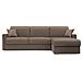 Chris Divano Letto Angolare Con Penisola In Simil Cotone T13 Marrone - Foto miniatura 3