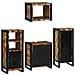 Set di mobili per il bagno 4 pcs Legno massello riciclato - Foto miniatura 1
