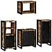 Set di mobili per il bagno 4 pcs Legno massello riciclato - Foto miniatura 2