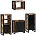 Set di mobili per il bagno 4 pcs Legno massello riciclato - Foto miniatura 3