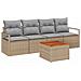 Set Divano da Giardino 5 pcs beige e grigio chiaro - Foto miniatura 1