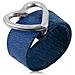 Anello In Argento 925 Placcato Zamak Cuore In Pelle Blu - Foto miniatura 1