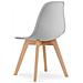 Sedia ergonomica KITO con gambe in legno grigio per soggiorno x2 - Foto miniatura 5