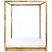 Letto A Baldacchino Legno Herliere 160 X 200 Cm Marrone Chiaro - Foto miniatura 3