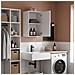 Pensile 1 Anta Bianco Frassinato 40×69×33 Cm | Mobile Sospeso Salvaspazio Con Ripiano Regolabile | Già Assemblato Per Bagno, Cucina, Lavanderia E Ingresso - Foto miniatura 4