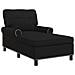 Chaise Lounge con cuscino Nero 91 x 157 x 91 cm Tessuto - Foto miniatura 1