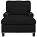Chaise Lounge con cuscino Nero 91 x 157 x 91 cm Tessuto - Foto miniatura 4