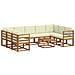 Set di divani da esterno con cuscino 10 pcs Naturale e Crema - Foto miniatura 1