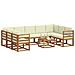 Set di divani da esterno con cuscino 10 pcs Naturale e Crema - Foto miniatura 3