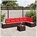 Set Divano da Giardino con cuscino 7 pcs Marrone polyrattan - Foto miniatura 2