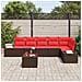 Set Divano da Giardino con cuscino 7 pcs Marrone polyrattan - Foto miniatura 3