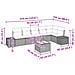 Set Divano da Giardino con cuscino 7 pcs Marrone polyrattan - Foto miniatura 9