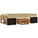 Set di divani da esterno 7 pcs Naturale e Beige Poliestere - Foto miniatura 1