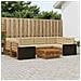 Set di divani da esterno 7 pcs Naturale e Beige Poliestere - Foto miniatura 2