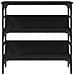 Tavolino Consolle Nero 75x32x75 cm in Legno Multistrato - Foto miniatura 5