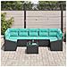 Set di divani con cuscino 8 pcs Nero e Turchese polyrattan - Foto miniatura 3