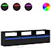 Mobile TV a parete con LED Nero 180x31x45 cm - Foto miniatura 1