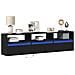 Mobile TV a parete con LED Nero 180x31x45 cm - Foto miniatura 2