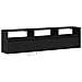 Mobile TV a parete con LED Nero 180x31x45 cm - Foto miniatura 3